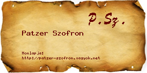 Patzer Szofron névjegykártya